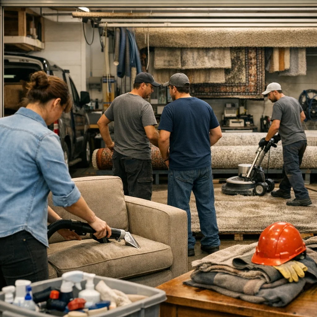 cps charles propreté services - Équipe de nettoyage professionnel en intervention